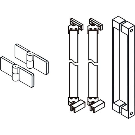 TRINITY Composants de porte et de panneau latéral, chromé, gauche (1/2)
