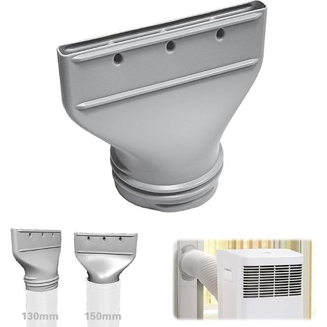 Adaptateur Tuyau Climatiseur Mobile – Raccord Plat pour Tuyau d’Échappement, Compatible avec Tuyaux de 10/13/15cm, pour Fenêtre et Porte, Kit de Ventilation de Climatisation et d'Échappement (13/15cm) (1/5)