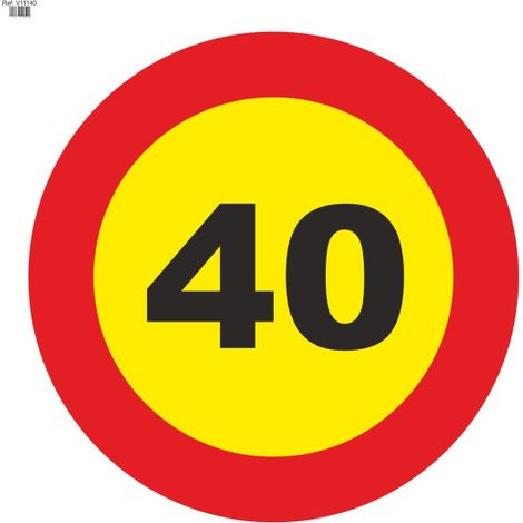 Señal Vial de Bolsa 40 Km/h Velocidad Máxima 700 x 700 mm
