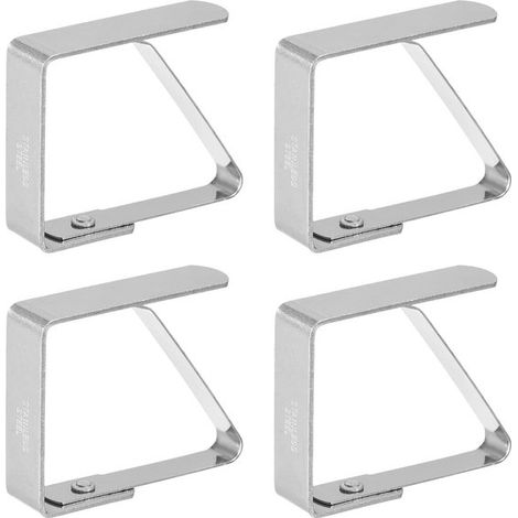 Ensemble de 8 pinces à nappe, en acier inoxydable, antidérapantes (8 x 7 cm), couleur argent. (1/5)