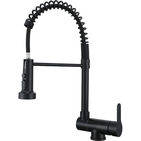 Robinet Cuisine Rabattable Douchette, Mitigeur Cuisine Rabattable Flexible Cuisine,Inox 304 Brossé Pivotant 360°, Robinet De Cuisine Rabattable