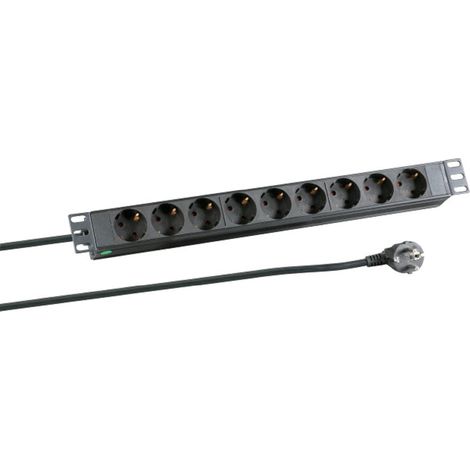 EFB MULTIPRISE 19'' 1HE 9 X CEE 7/3 SANS INTERRUPTEUR ALUMINIUM GRIS EFB-ELEKTRONIK EK631DE.1GR