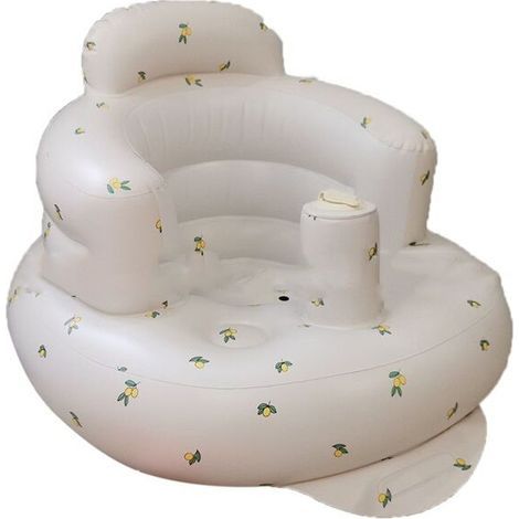 Chaise Inflatable Bébé Portable Pliable Imprimée Anti-Fuites Douce pour Bain et Apprentissage des Tout-Petits Feuille d'Olivier