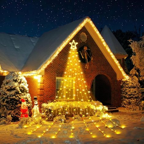 Guirlande rideau étoiles 350 LED 3,5 m 8 modes (1/5)