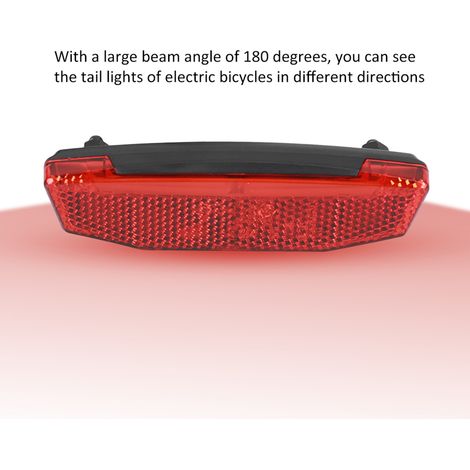 Phare arrière LED pour vélo électrique 6V‑60V, équipement de sécurité pour conduite nocturne, connecteur SM (1/5)