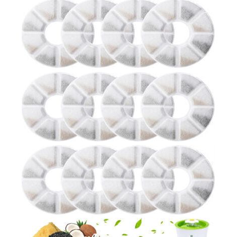 12 Pieces Filtre Fontaine Chat, Systèmes de Triple Filtrage, pour les Fontaines à Eau Filtrantes Philips, Filtre de Remplacement pour Fontaines à Eau de 2,0 à 2,5 L, Chats et Chiens (Rond) (1/5)