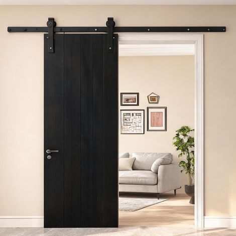 Rail de porte coulissante en acier au carbone 200 cm pour porte (1/5)