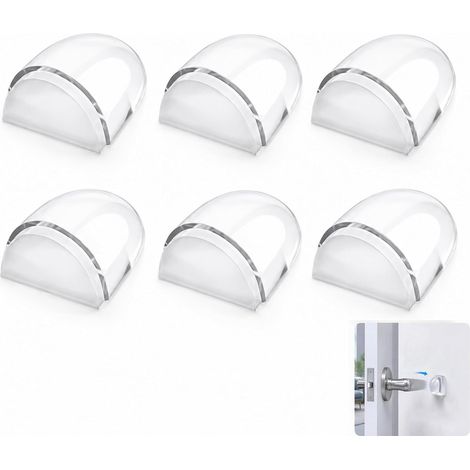 Pieces Door Stops, Transparent Adhesive Door Stoppers, Floor Adhesive Door Stoppers with Silicone Protection, Transparent Shockproof for Walls, Floors, Parquet and Interior Doors (1/5)