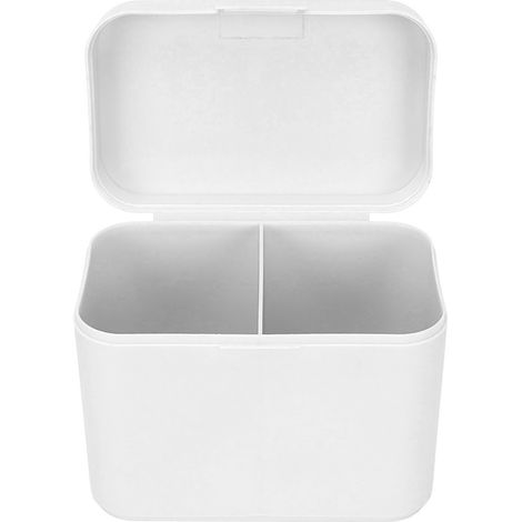 Pupitre de rangement pour bureau, 2 compartiments séparés, multifonction, anti-poussière, grande capacité, organiseur à coussin en coton, gris, couche unique (1/5)