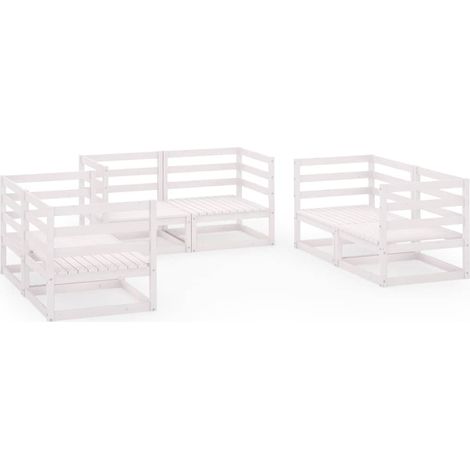 Maison Exclusive - Set de salón de jardín de 6 piezas blanco made (1/5)