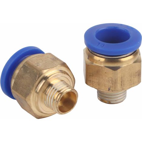 Raccord Pneumatique Droit 14mm Filetage Mâle Pour Tuyau Air Outil Industriel Lot De 2 (1/5)