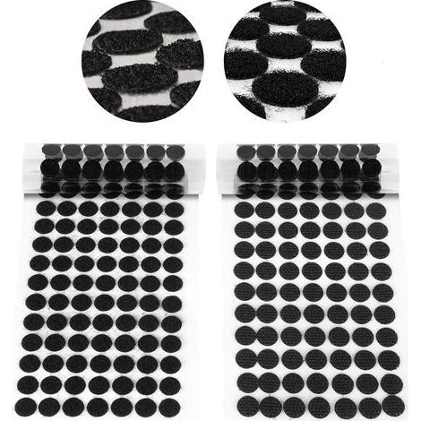 Scratch Autocollant Rond, 504 Paires Pastille Scratch Autocollant Crochets et Boucles, 10mm Noir Double Face Rond Pastille Adhesive Collant Point, pour DIY, Artisanat etc (1/5)