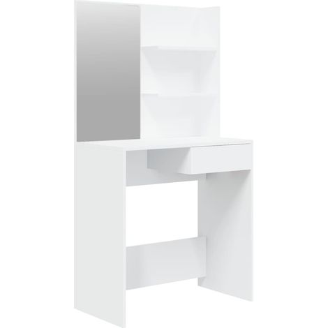 Tocador de diseño con espejo 74,5 x 40 x 141 cm blanco 020006281