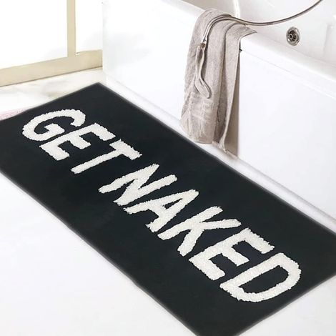Tapis de Salle de Bain Long Décoration Amusante pour Appartement Tapis de Bain Noir pour Baignoire et Douche, Lavable en Machine, 45,7 x 119,4 cm (1/5)