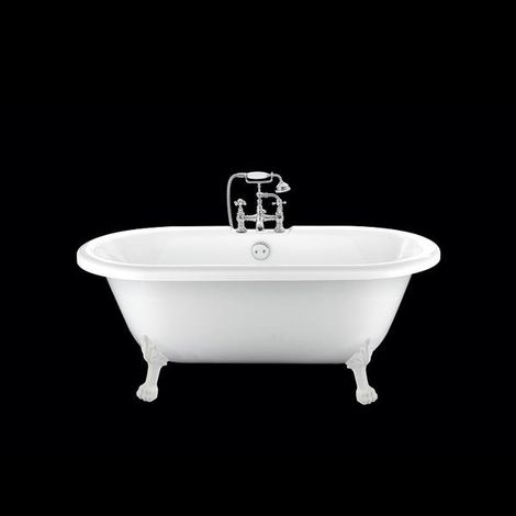 Baignoire sur pieds rétro CHELSEA Blanche 170 cm Pieds de Lion Blancs