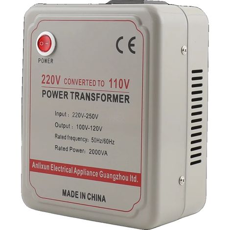 Transformateur abaisseur, 220V-250V à 110V-120V, Protection contre les surcharges, Max 2000W (1/2)