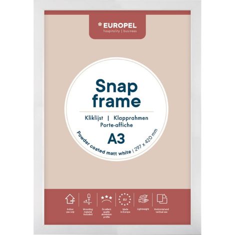 Cadre clipsable Europel A3 25mm blanc mat - DTM PRIMERA (1/5)