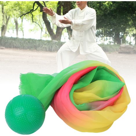 Ruban de soie pour Tai Chi, 1,5 mètres, accessoire de danse et gymnastique (vert, multicolore)