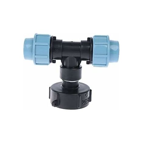 DEESSE SHOP - Adaptateur de réservoir IBC, adaptateur de réservoir d'eau S60X6 IBC avec connecteur en T MDPE de 25 mm, compatible avec les conteneurs IBC standard du Royaume-Uni et de l'UE（25mm） (1/4)