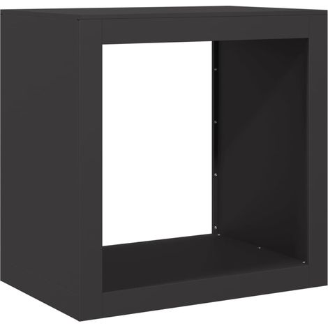 Maison Exclusive - Leñero de acero negro 60x40x60 cm