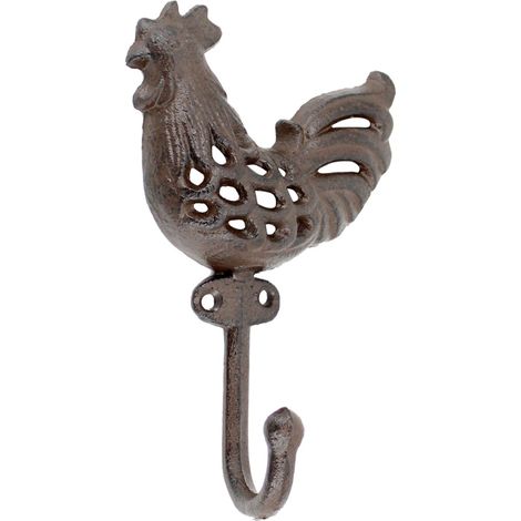 Signes Grimalt Perchero Adorno Pared  Percha Gallina Jardin Marrón 5x10x17cm 36718