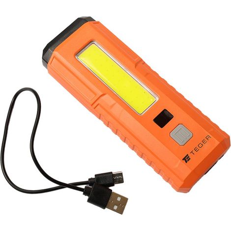 Linterna LED COB universal, recargable por USB con función de taller, pantalla de carga digital y batería externa de 2400 mAh XPS 300 lm Teger (1/4)