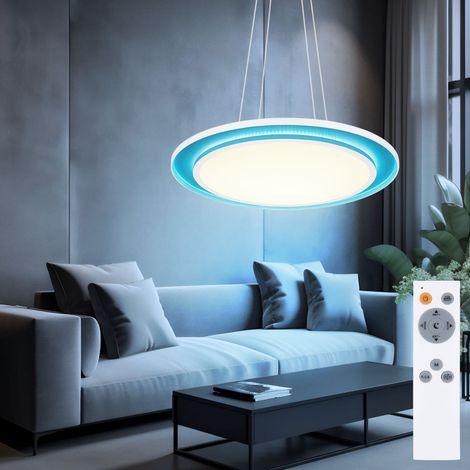 Lampada a sospensione dimmerabile con telecomando Lampada da tavolo a LED lampada a sospensione con luce diurna bianca, cambio colore RGB, 40W 3700lm bianco caldobianco freddo, PxA 60 x 120 cm (1/5)