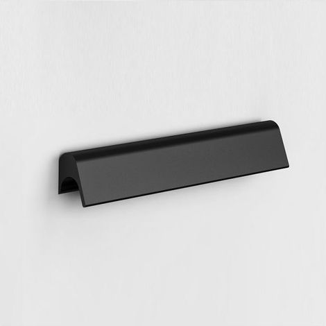 Maniglia con linee essenziali arrotondate - 140 mm - Laccato nero (1/2)