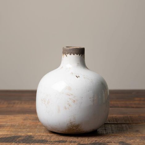Vase Soliflore céramique blanc 16x14cm