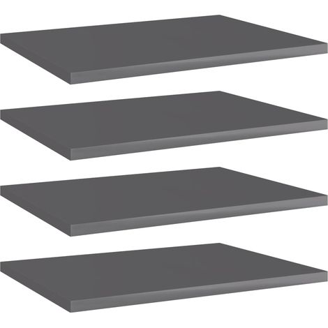 Bücherregal-Bretter 4 Stk. Hochglanz-Grau 40x30x1,5 cm