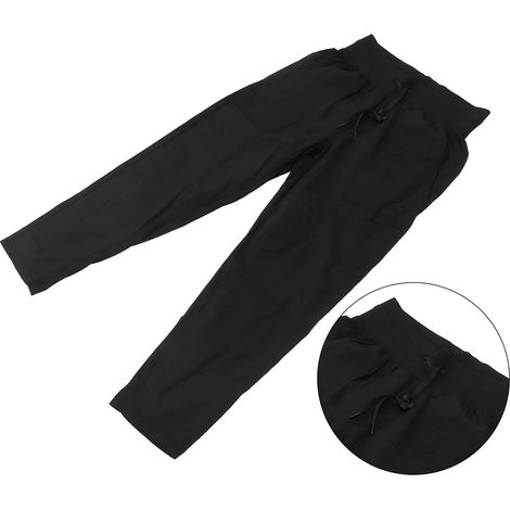 Pantalon de Running Femme Nylon Léger Séchage Rapide Ceinture Élastique Noir Taille M (1/5)