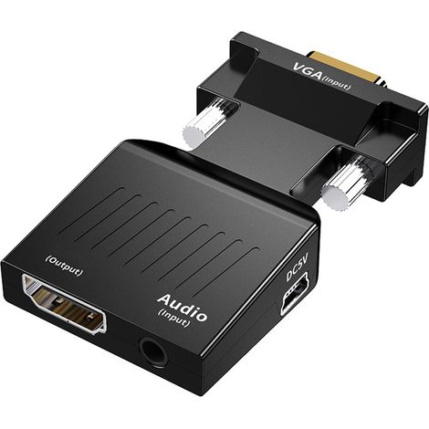 Convertisseur VGA vers HDMI - Adaptateur Audio Vidéo pour Ordinateur Portable et PC - Résolution Jusqu'à 1920x1200 - 1 Pièce (1/5)