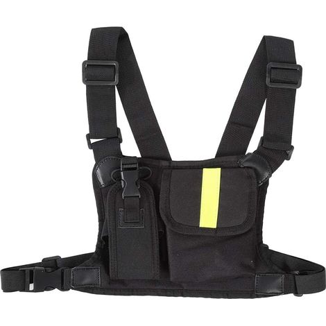 Gilet ajustable pour talkie-walkie avec poche poitrine intégrée, équipement de port pratique pour hommes et professionnels