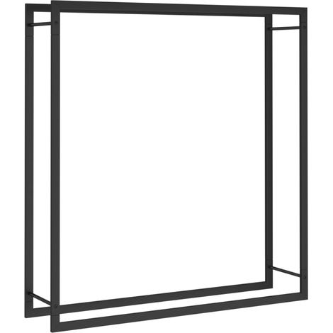 Leñero de acero negro mate 110x28x116 cm vidaXL (1/6)