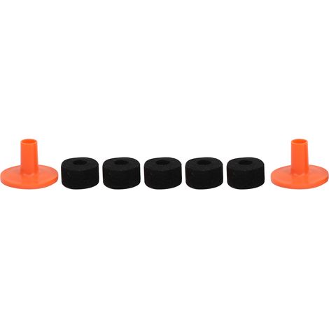 Kit 7 patins en feutre pour batterie, noir orange rouge, résistants à l'usure, anti-friction, accessoires cymbales (25mm, WC77) (1/5)