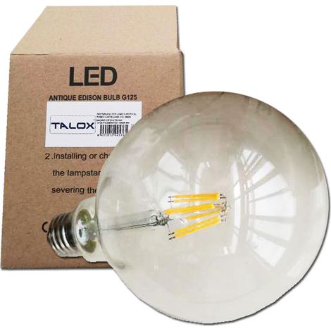 Lampadina LED globo filamento TALOX G125 E27 8W 3000K 1500 lumen