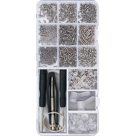 Kit di riparazione per occhiali, cacciavite multifunzione, set di attrezzi portatile, viti in argento migliorate (1/2)