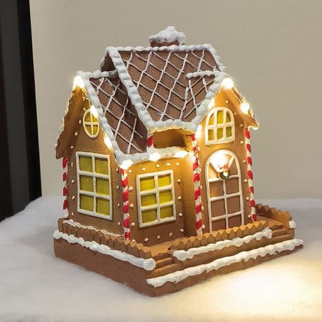 Casita de Jengibre Navideña con Iluminación LED - Decoración Festiva (1/2)