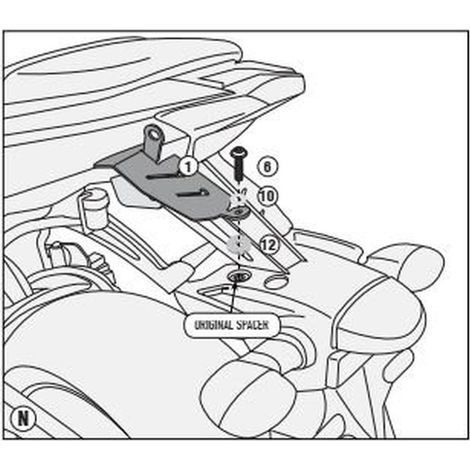 ADAPTATEUR KAPPA POUR LE MONTAGE DU CADRE LATÉRAL TE2140K SANS UTILISER LE CADRE CENTRAL KZ2140