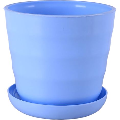Pot de fleurs rond et moderne, flexible et doté d'un plateau amovible, idéal pour le jardinage, le bureau et le balcon. (1/5)