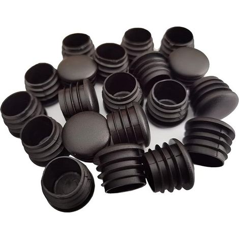 Bouchon en Plastique Rond, 20 pièces Bouchon d'extrémité de Tube Noir Bouchon de Chaise Glisse de Meubles /Jambe Tuyau Couvercle Insert (25mm) (1/5)