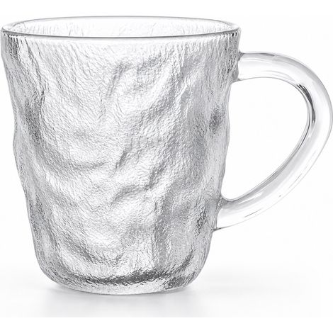 Verre à eau en verre dépoli motif glacier avec anse, petite taille — verre tendance pour boissons (1/5)