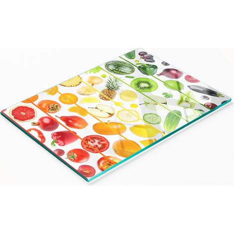 Dekoratives Küchenschneidebrett aus Glas für Obst und Gemüse, 80 x 52 cm (1/5)