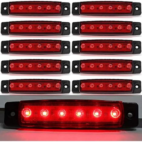 Biqing 10PCS Feu de Gabarit Remorque Rouge, LED Feux de Gabarit Indicateurs De Position 12V pour Camion Remorque Camion Bus Bateau (1/5)