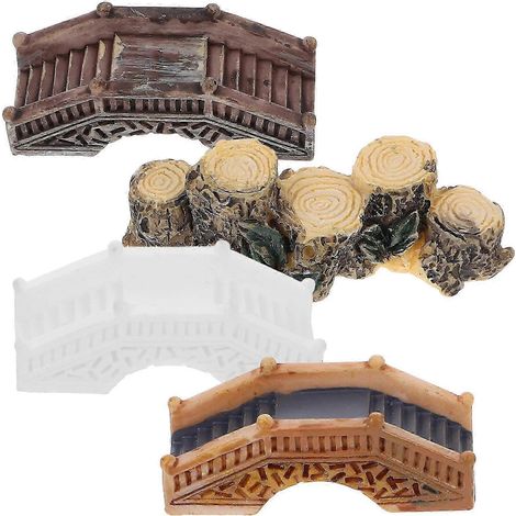 Lot de 4 miniatures de ponts décoratifs en plastique, modèle de pont en arc.