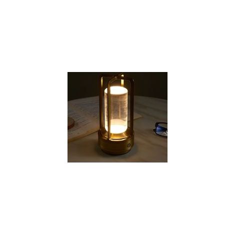 Lampada da tavolo a LED wireless con finitura dimmerabile, lampada da scrivania in metallo di alluminio (oro) - Crezuo