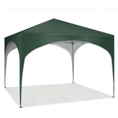 Gazebo de jardin pliable 3 x 3 m vert en métal et tissu Oxford 210D (1/5)