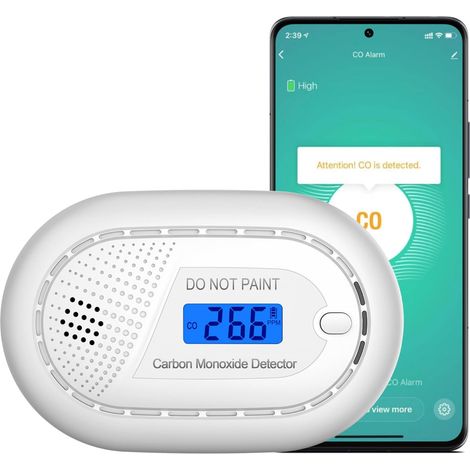 Détecteur de Monoxyde Carbone Connecté Batterie 10 Ans Detecteur WiFi avec Tuya & Smartlife App (1/5)
