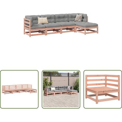 Meuble de jardin - Salon de jardin 5 pcs bois massif sapin de douglas (1/5)