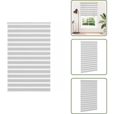 vidaXL Zebrarollo Hellgrau 150x200 cm Stoffbreite 145,9 cm Polyester (1/5)